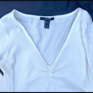 White long sleeve top